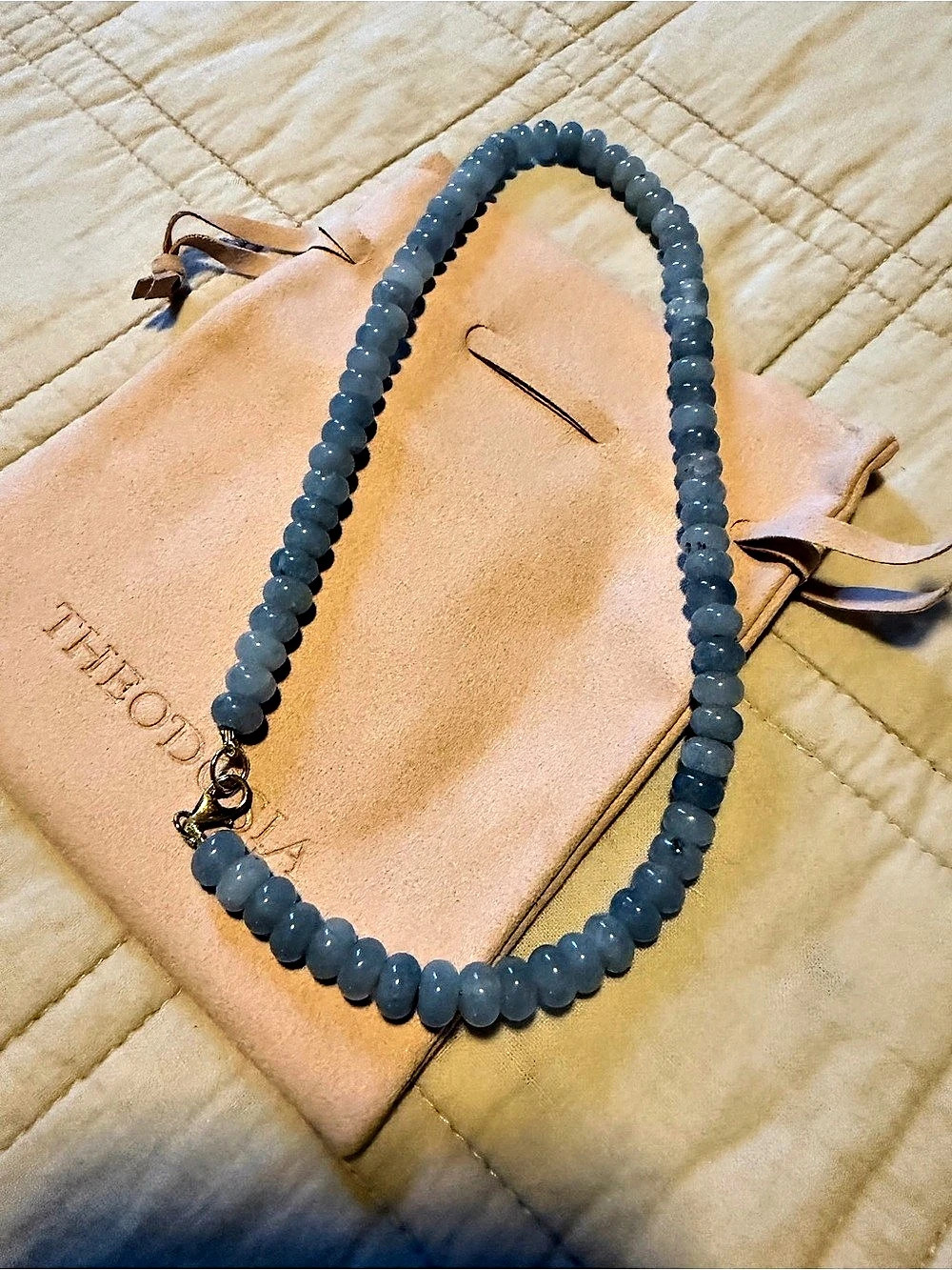 Theodosia Candy Necklace Blue Beaded